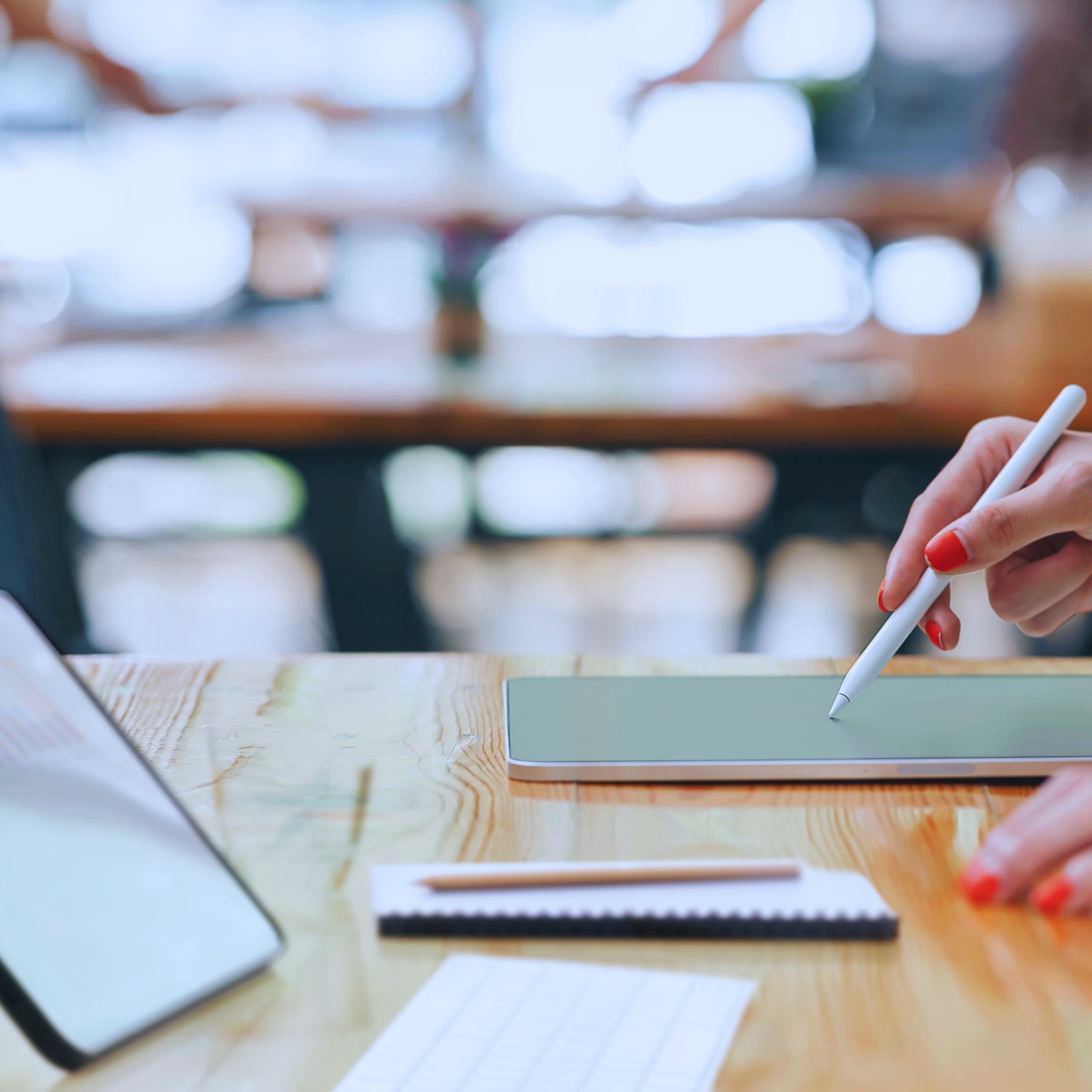 Woman holding a microphone