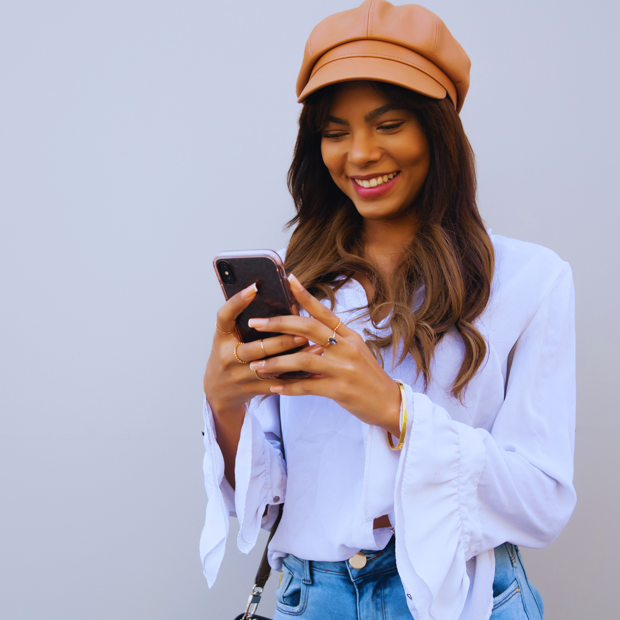 Woman holding a microphone
